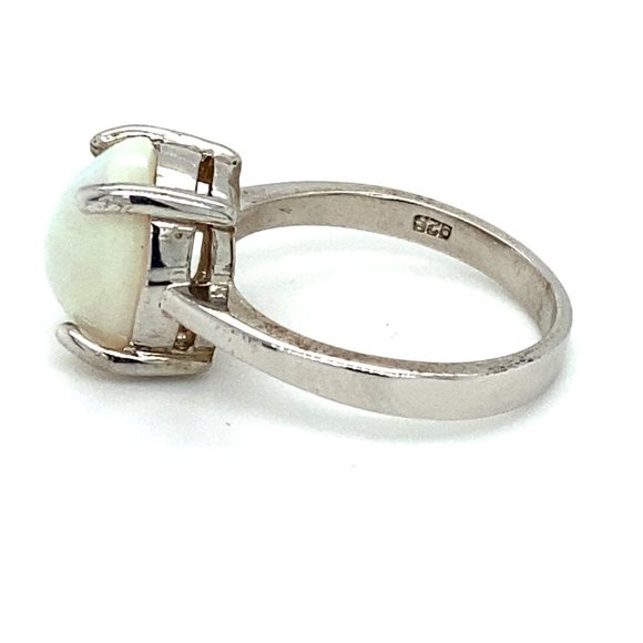 Precious Opal 3.75ct Platinum Solid Silver Ring - Picture 6 of 7